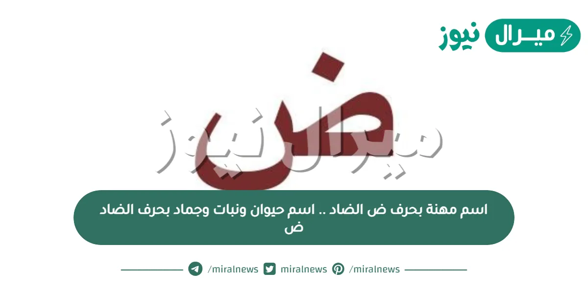 اسم مهنة بحرف ض الضاد .. اسم حيوان ونبات وجماد بحرف الضاد ض