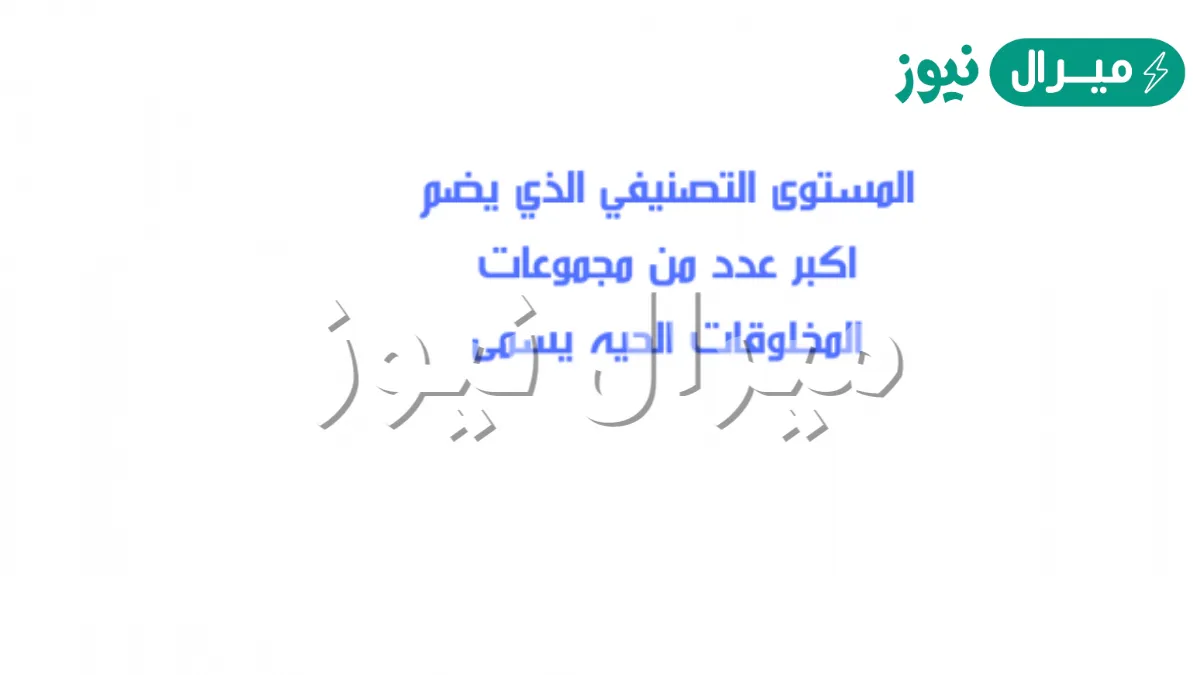 المستوى التصنيفي الذي يصف أكبر عدد من مجموعات المخلوقات الحية يسمى