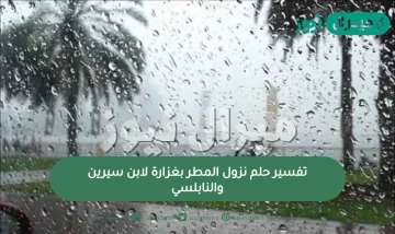 تفسير حلم نزول المطر بغزارة لابن سيرين والنابلسي