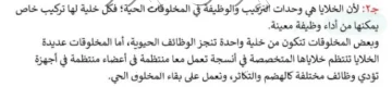 لماذا تعد الخلية هي الوحدة الاساسية في المخلوقات الحية