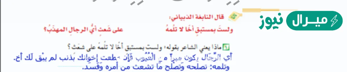 ماذا يعني الشاعر بقوله ولست بمستبق اخا لا تلمه