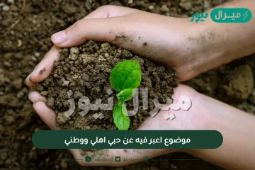 موضوع اعبر فيه عن حبي اهلي ووطني