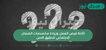 اتاحة فرص العمل وزيادة مخصصات الضمان الاجتماعي لتحقيق الامن