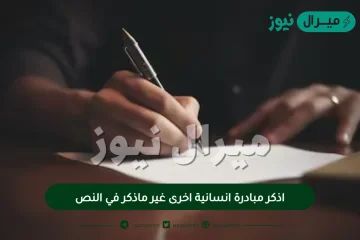 اذكر مبادرة انسانية اخرى غير ماذكر في النص