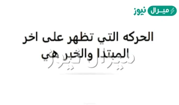 الحركة التي تظهر على اخر المبتدأ والخبر هي