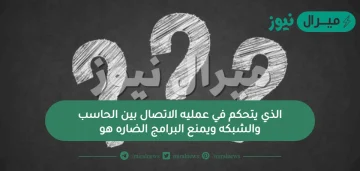 الذي يتحكم في عمليه الاتصال بين الحاسب والشبكه ويمنع البرامج الضاره هو