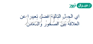 اي الجمل التالية افضل تعبيرا عن العلاقه بين الصخور والمعادن