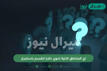 اي المناطق الاتية تحوي خلايا تنقسم باستمرار