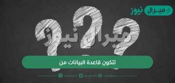 تتكون قاعدة البيانات من