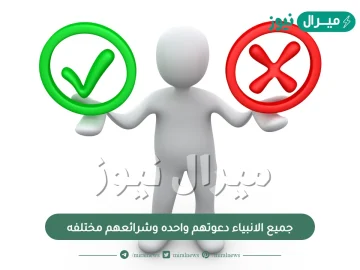 جميع الانبياء دعوتهم واحده وشرائعهم مختلفه