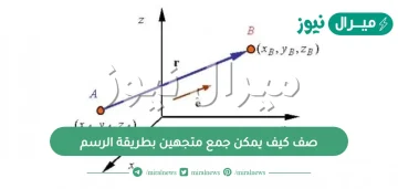 صف كيف يمكن جمع متجهين بطريقة الرسم