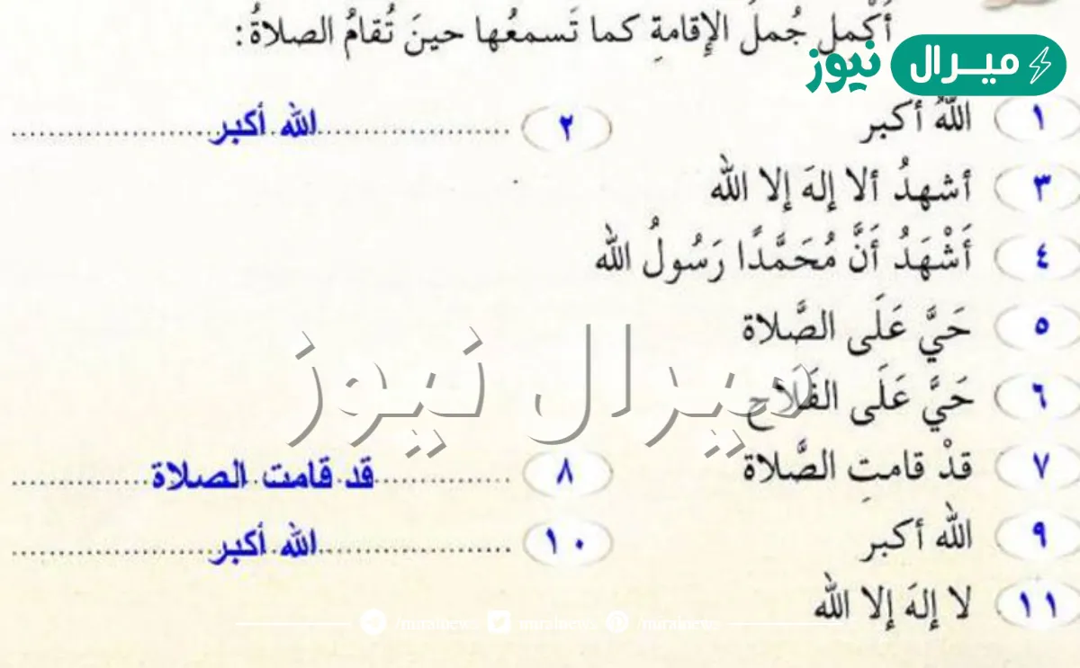 عدد جمل الاقامة