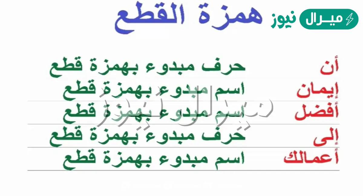 كلمات بهمزة قطع