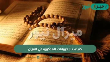 كم عدد الحيوانات المذكورة في القران