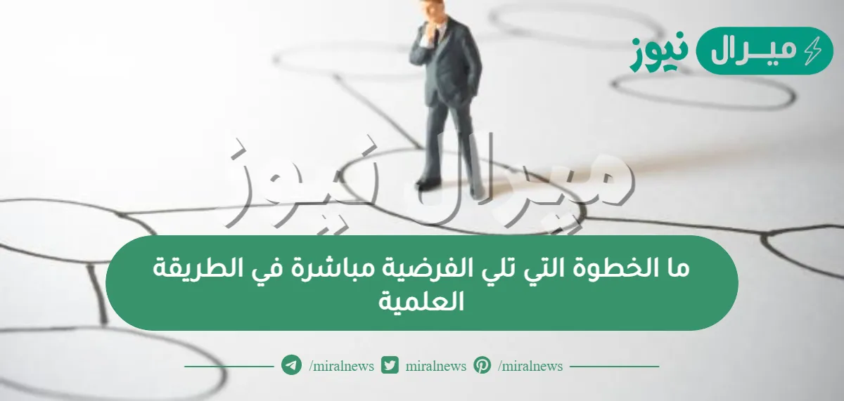 ما الخطوة التي تلي الفرضية مباشرة في الطريقة العلمية