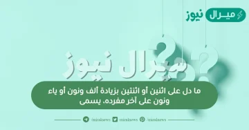 ما دل على اثنين أو اثنتين بزيادة ألف ونون أو ياء ونون على آخر مفرده، يسمى