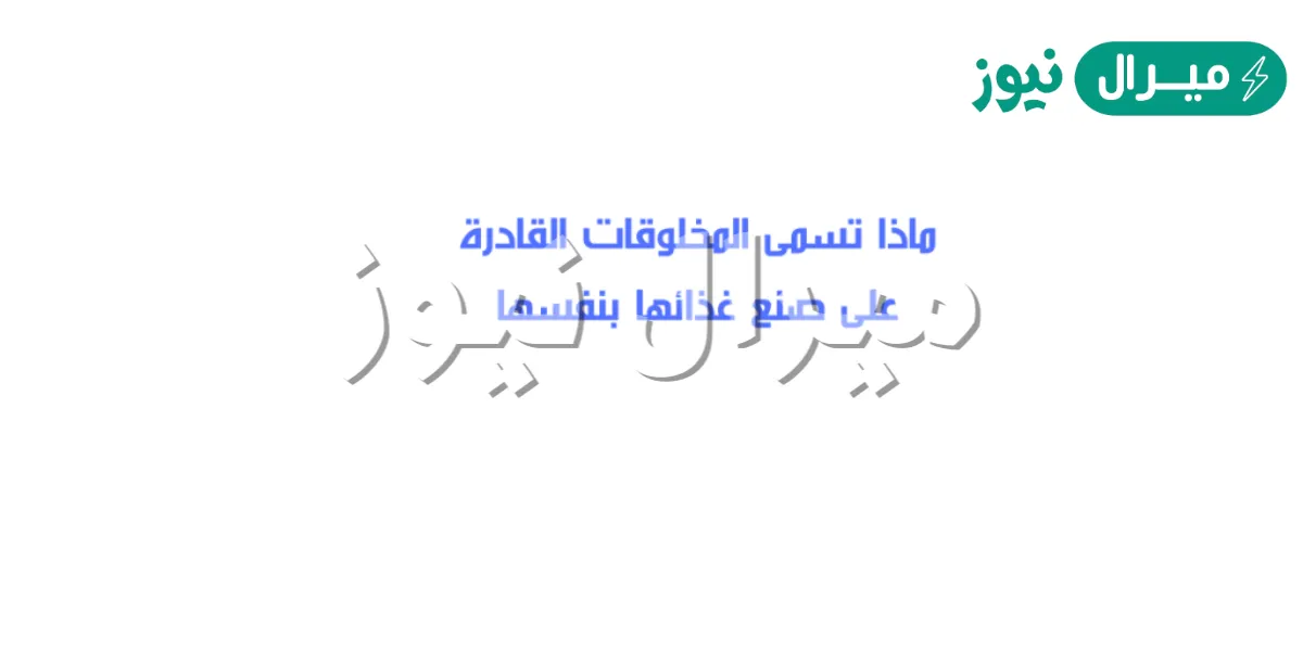 ماذا تسمى المخلوقات القادرة على صنع غذائها بنفسها