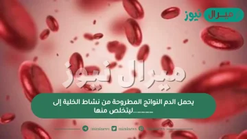 يحمل الدم النواتج المطروحة من نشاط الخلية إلى …………..ليتخلص منها