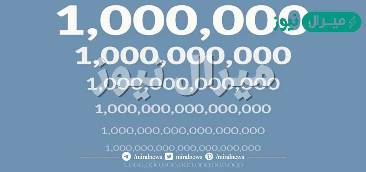 ترتيب الارقام بعد المليون