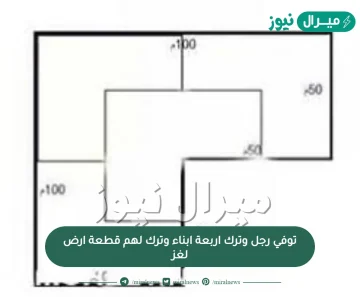 توفي رجل وترك اربعة ابناء وترك لهم قطعة ارض لغز