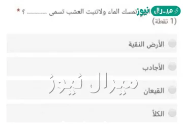 الأرض التي تمسك الماء ولا تنبت العشب تسمى