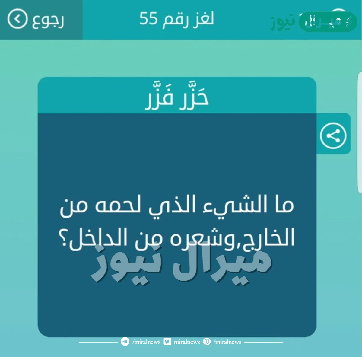 حل لغز لحمه من الخارج وشعره من الداخل