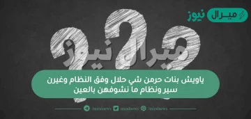 ياويش بنات حرمن شي حلال وفق النظام وغيرن سير ونظام ما نشوفهن بالعين