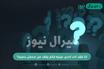 اذا فقد احد احدى عينيه فكم يفقد من مجمل بصره؟