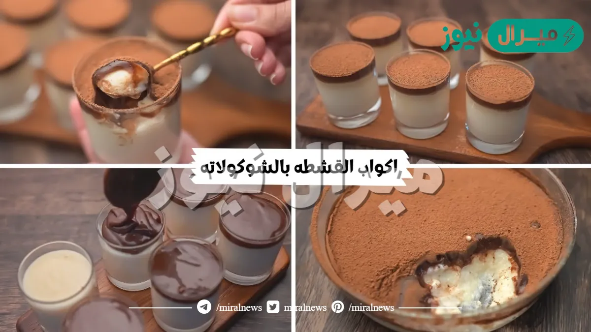 طريقة عمل أكواب القشطة بالشوكولاتة حلى فخم وانيق اقتصادي بسيط بدون شيكولاتة وبدون كريمة
