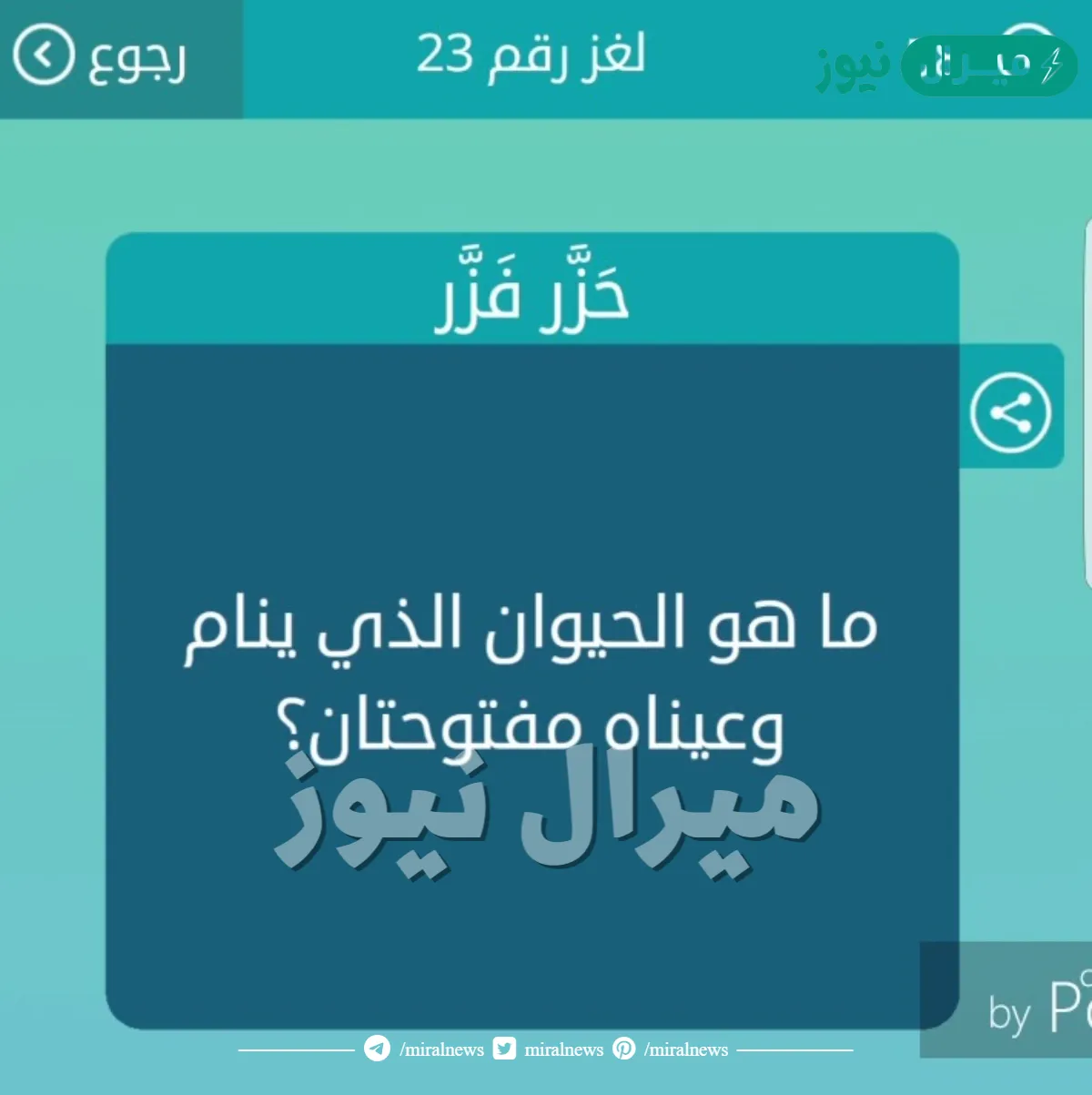 ماهو الحيوان الذي ينام وعيناه مفتوحتان