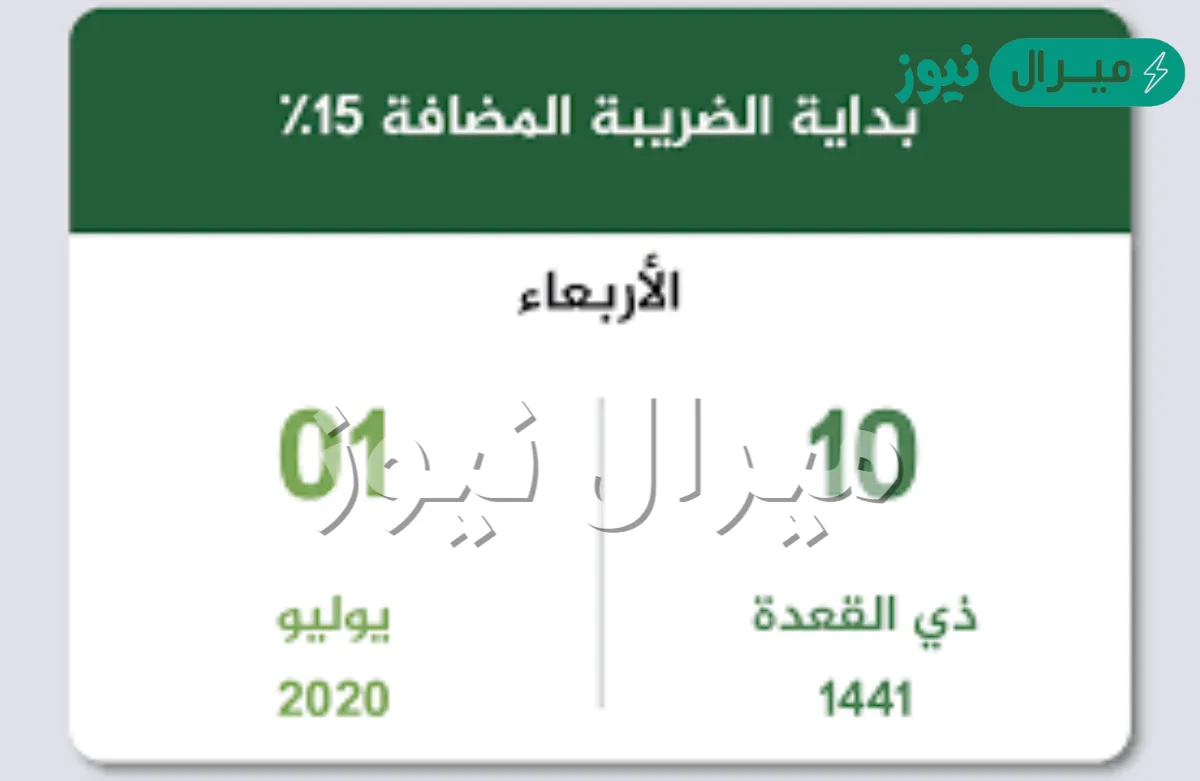 متى بدأت ضريبة القيمة المضافة 15 ؟