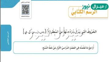 الحروف التي ينزل جزء منها عن السطر