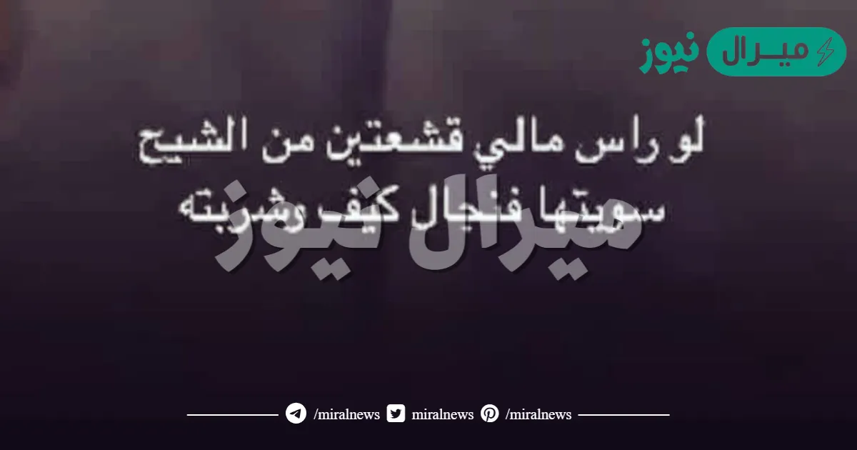 كلمات لو راس مالي قشعتين من الشيح