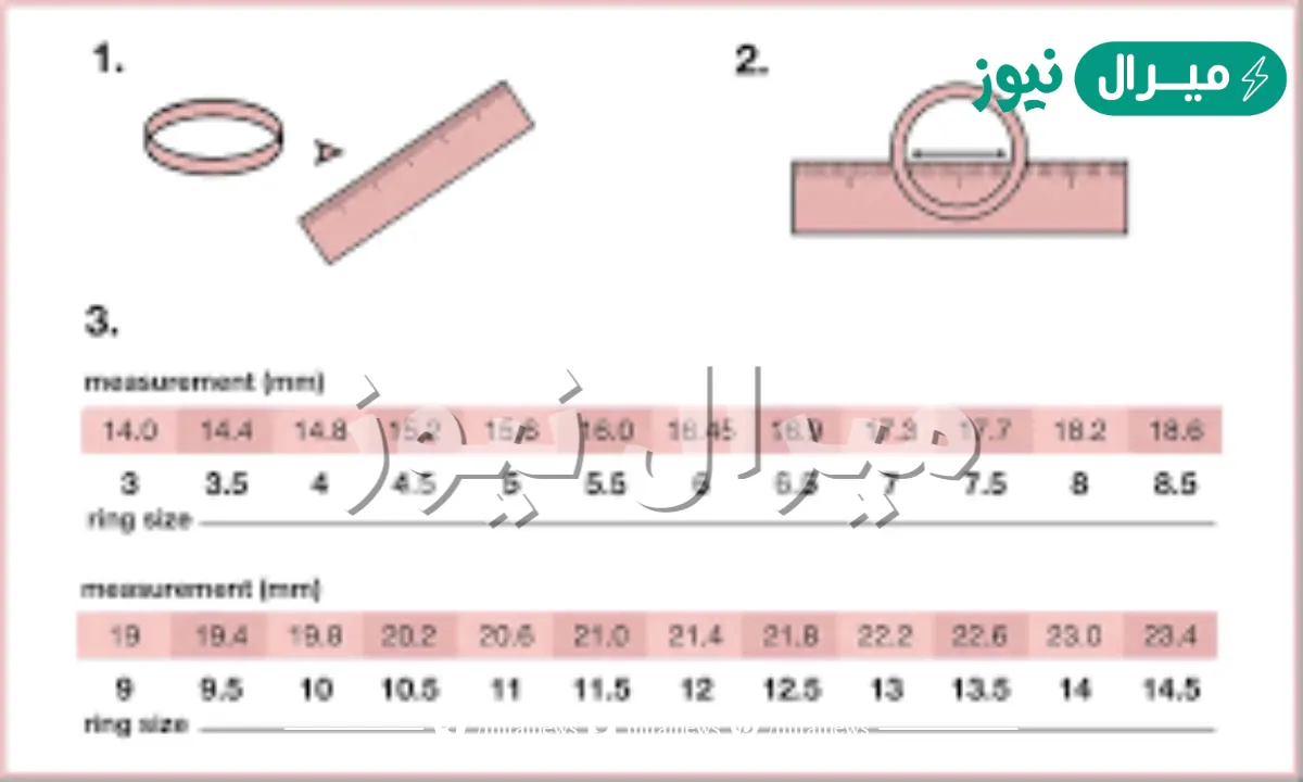 كيف اعرف مقاس الخاتم بالسنتيمتر