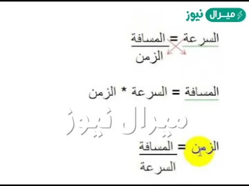 ما هي المسافه المقطوعه خلال وحدة الزمن