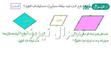 متوازي الأضلاع إذا كانت أضلاعه متساوية فإنه يصبح