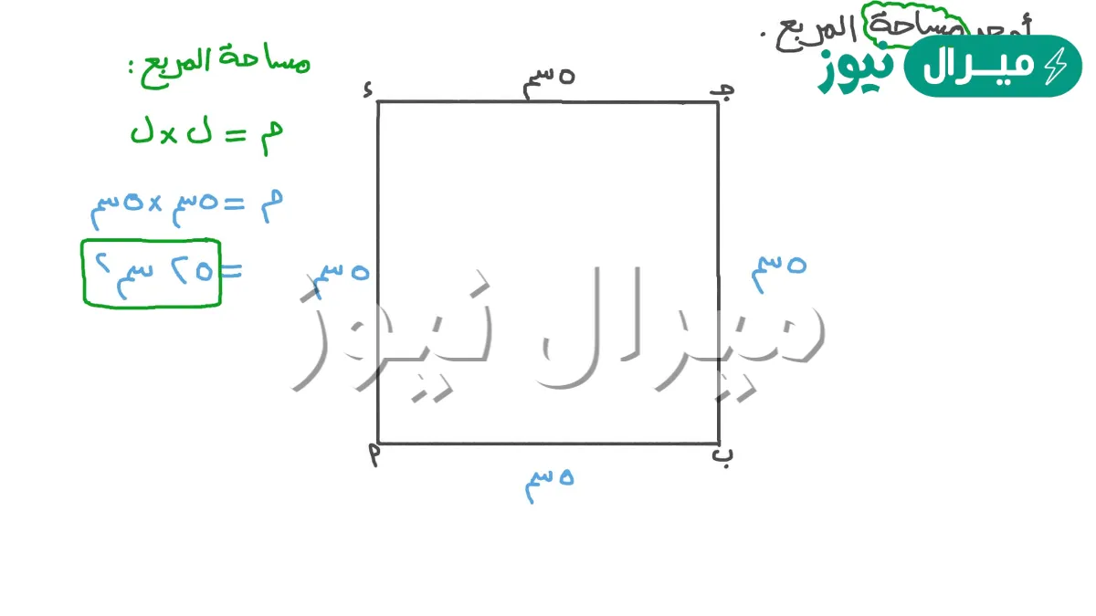 مربع محيطه 28 مترا فما مساحته