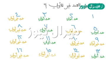 صنف كل عدد فيما ياتي الى اولي او غير اولي