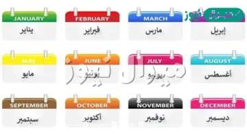 عدد ايام الاشهر الميلادية
