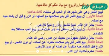 لخص حالات بيع الثمار والزروع مع بيان حكم كل حالة منها