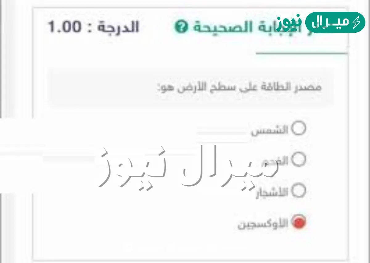 مصدر الطاقة على سطح الأرض هو