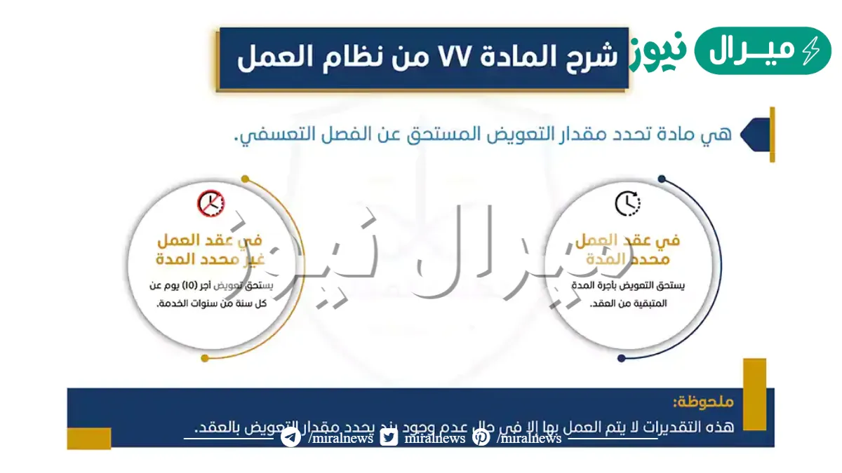 نص المادة 77 من نظام العمل