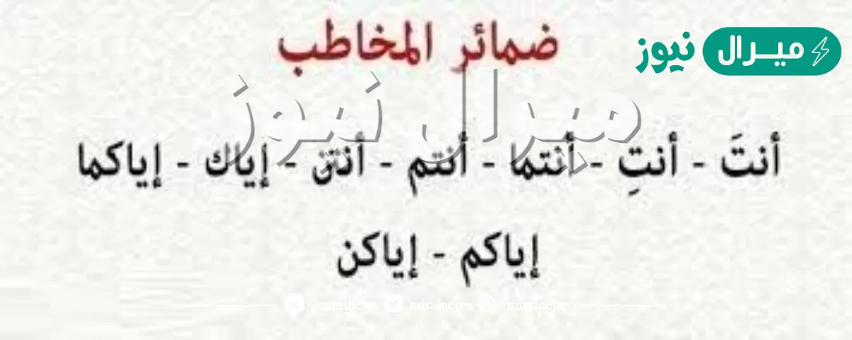 اختر ضمير المخاطب من الضمائر التالية