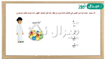 اذا سحب محمد كره من الكيس في الشكل ادناه