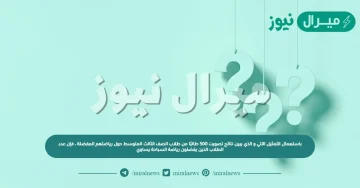 باستعمال التمثيل الآتي و الذي يبين نتائج تصويت 500 طالبًا من طلاب الصف الثالث المتوسط حول رياضتهم المفضلة ، فإن عدد الطلاب الذين يفضلون رياضة السباحة يساوي ##