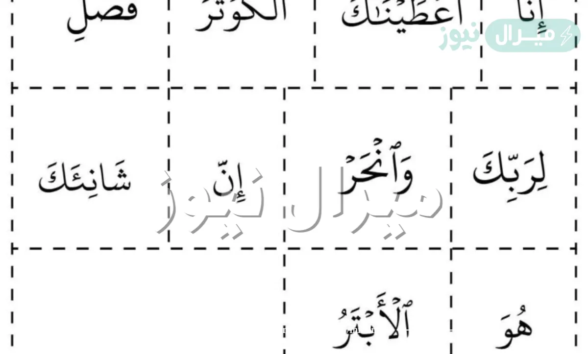 تخير احدى السور القصار ثم حللها الى جمل ثم الى كلمات