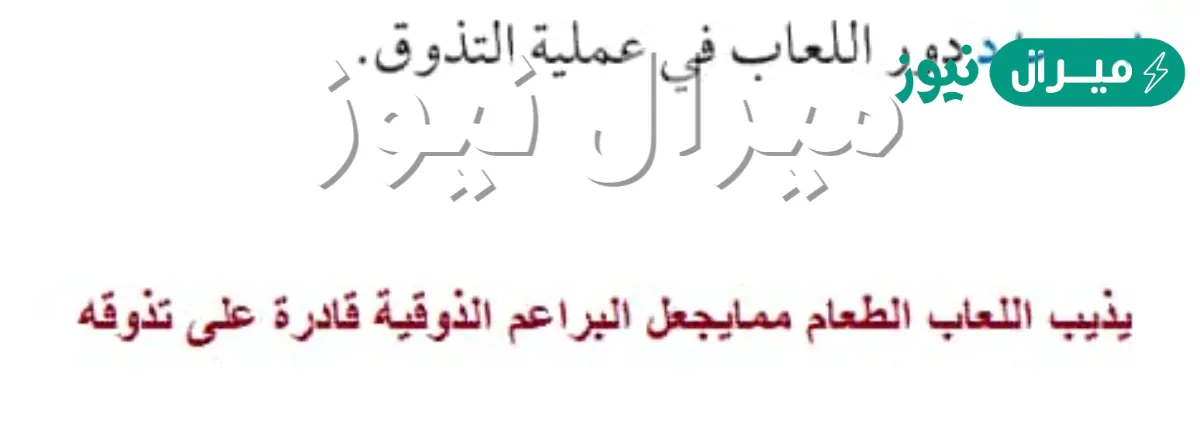 حدد دور اللعاب في عملية التذوق