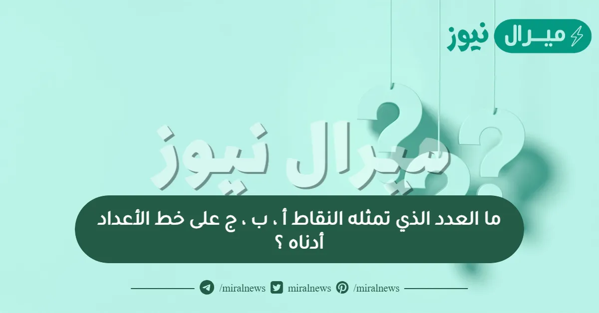 ما العدد الذي تمثله النقاط أ ، ب ، ج على خط الأعداد أدناه ؟