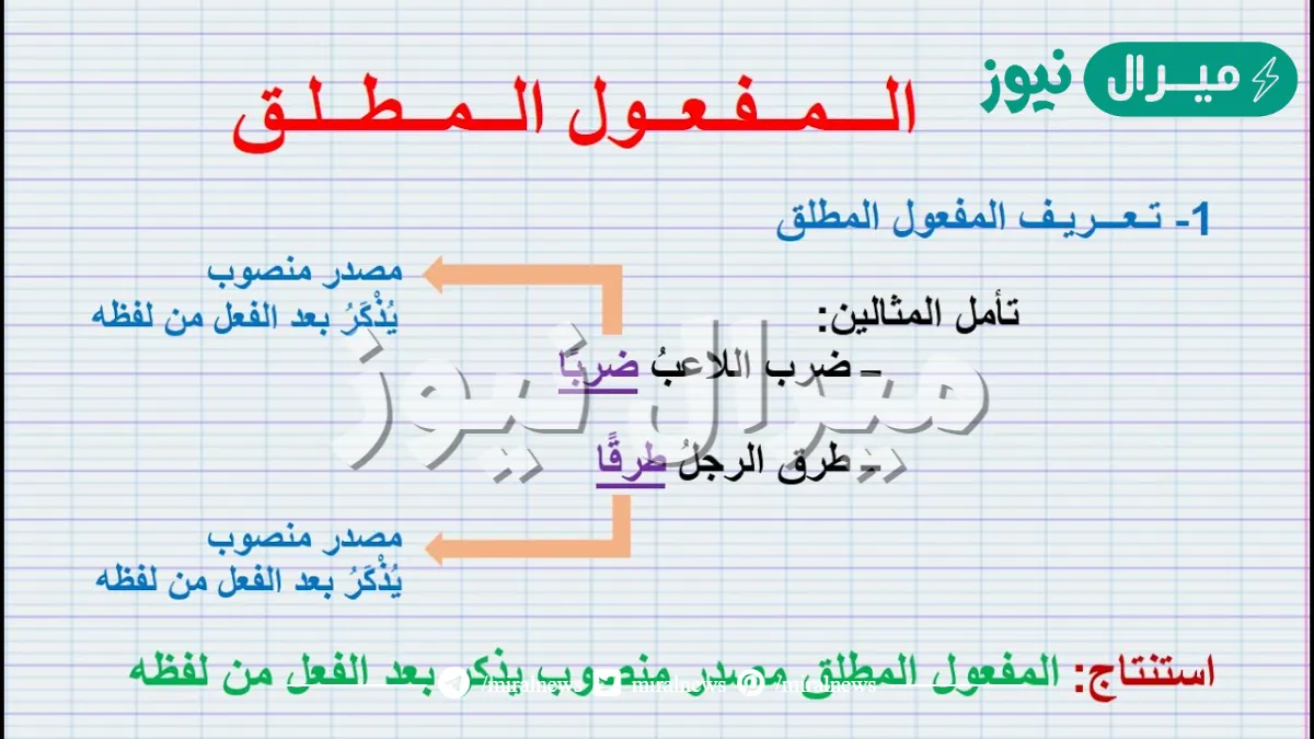 مثال على مفعول مطلق
