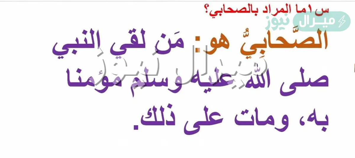 من لقي النبي مؤمنا به ومات على ذلك